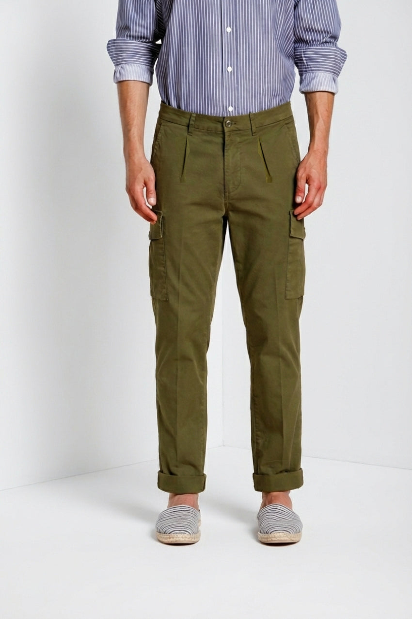 Cargo pantalone cargo uomo in twill leggero stretch relaxed fit