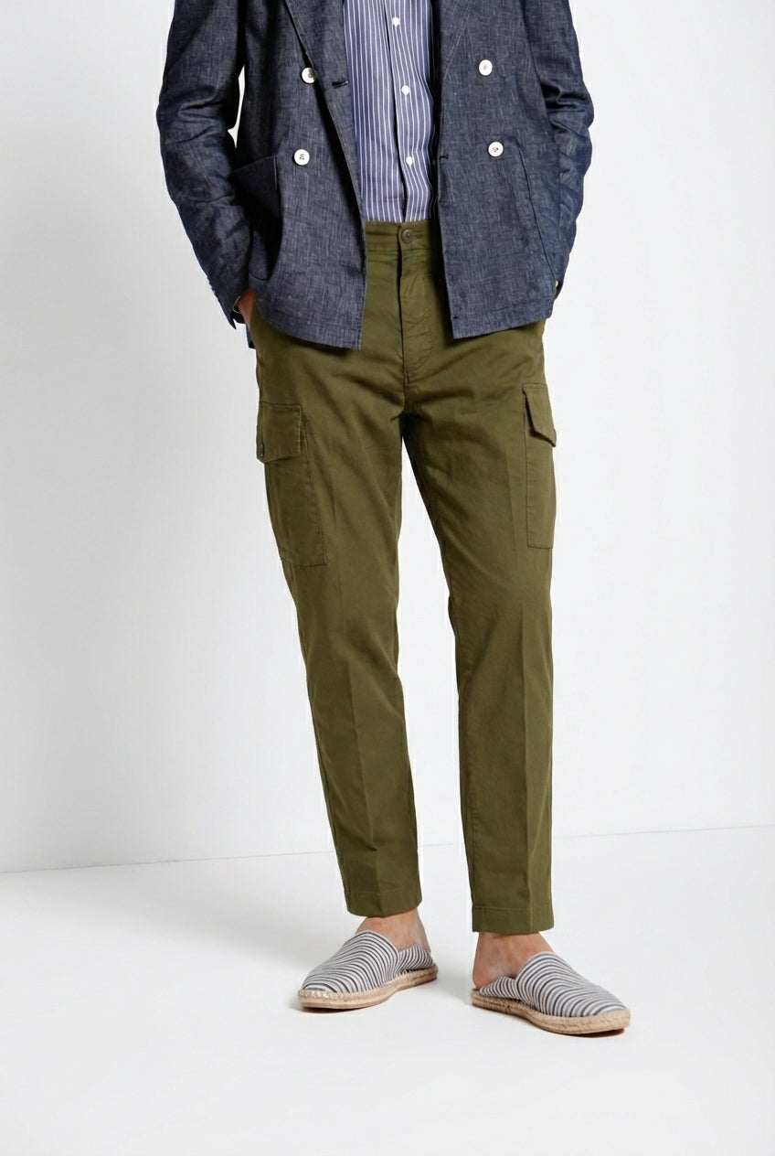 Cargo pantalone cargo uomo in twill leggero stretch relaxed fit