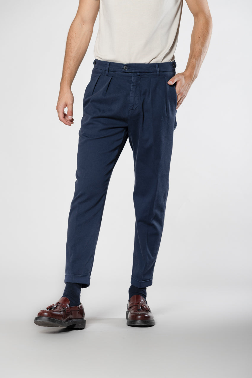 Don Johnson 2 Pinces pantalone chino uomo in bull carrot fit
