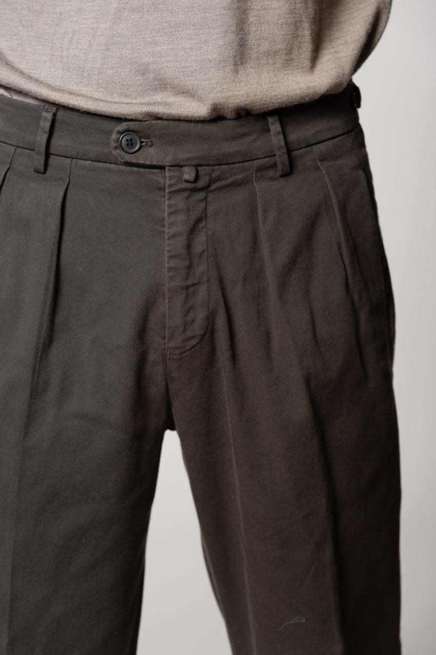 Don Johnson 2 Pinces pantalone chino uomo in bull carrot fit