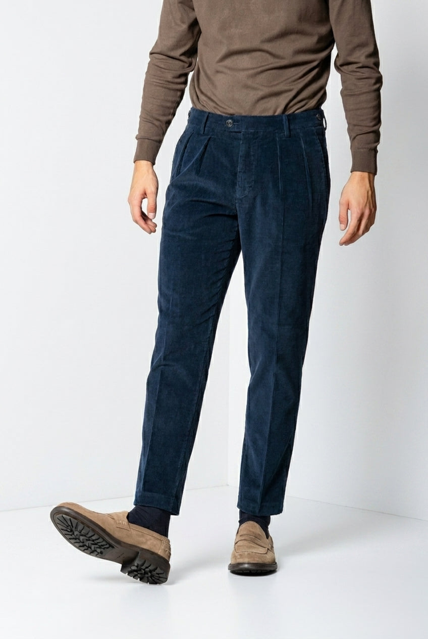 Don Johnson 2 Pinces Herren-Chinohose aus 500-Rippen-Samt carrot fit