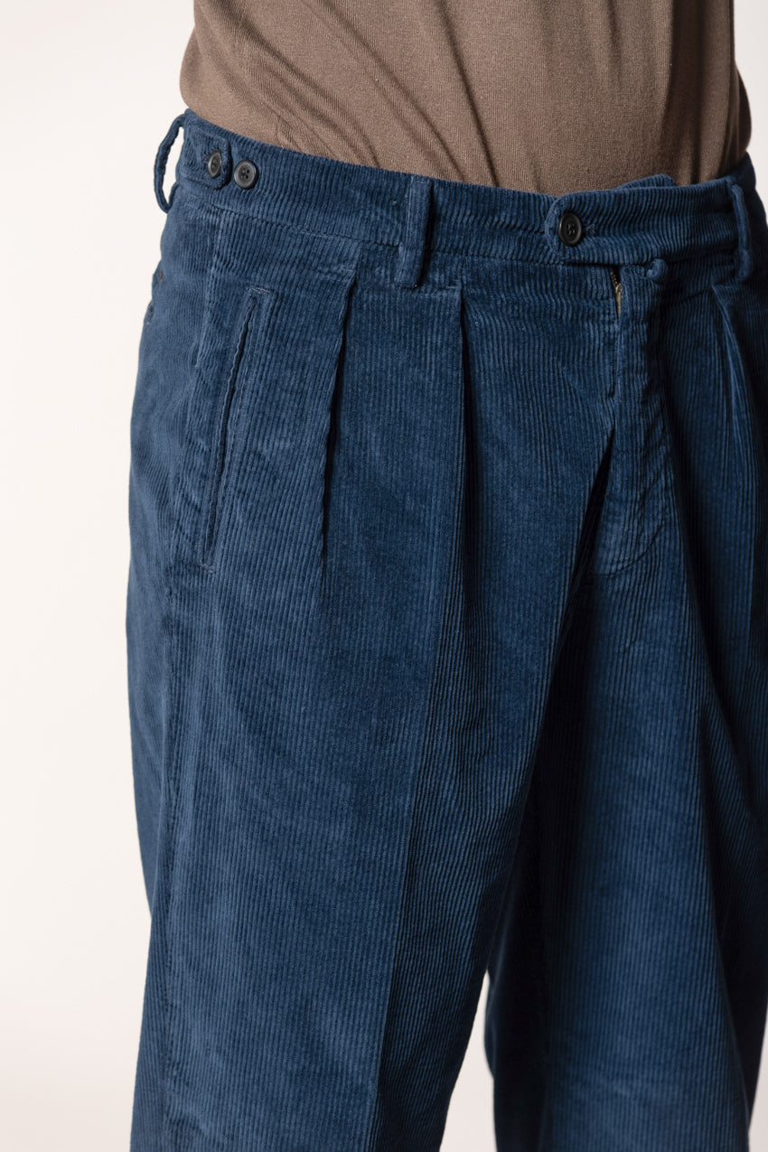 Don Johnson 2 Pinces pantalone chino uomo in velluto 500 righe carrot fit