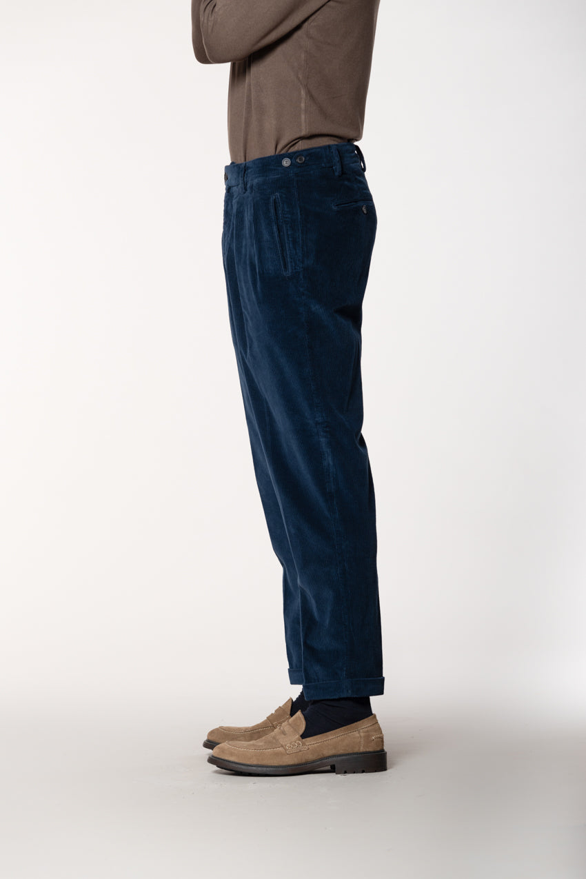 Don Johnson 2 Pinces pantalone chino uomo in velluto 500 righe carrot fit