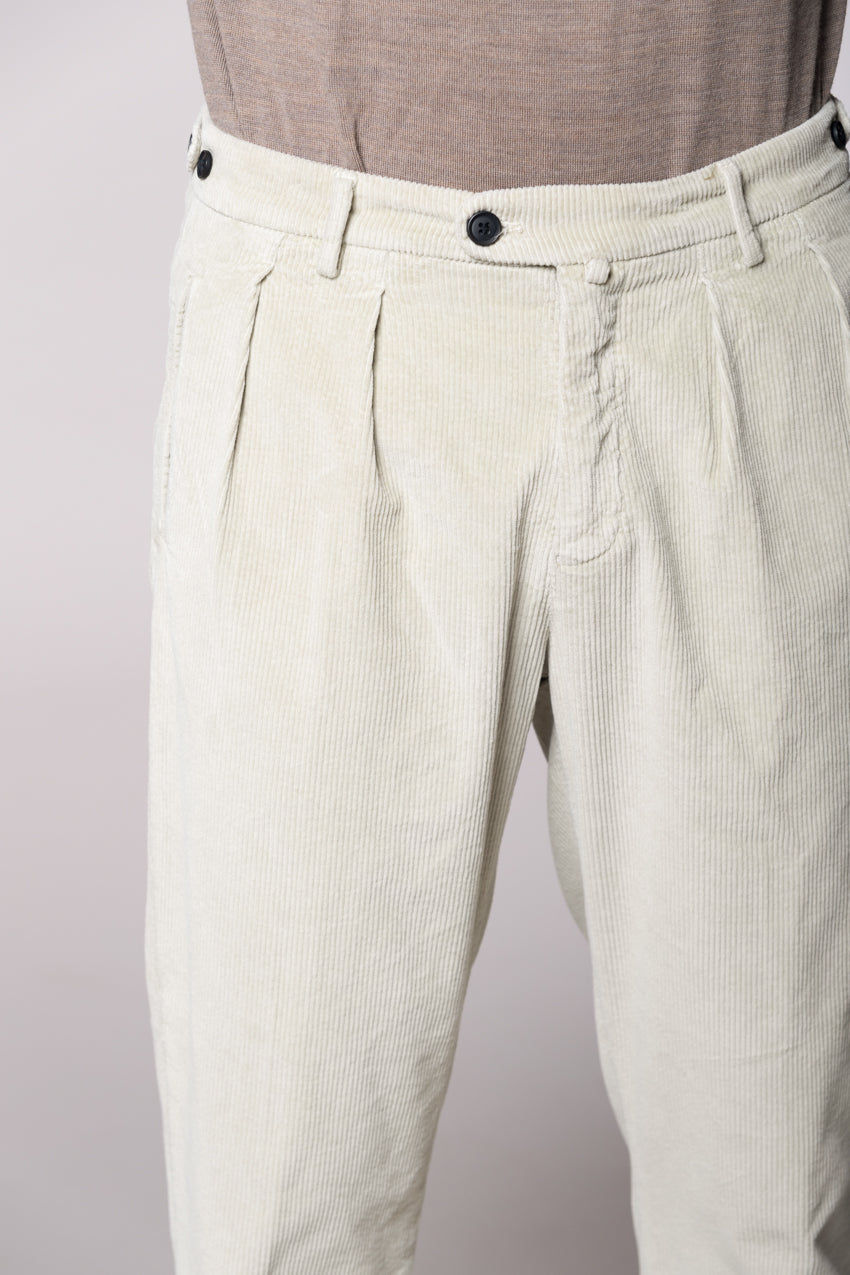 Don Johnson 2 Pinces pantalone chino uomo in velluto 500 righe carrot fit