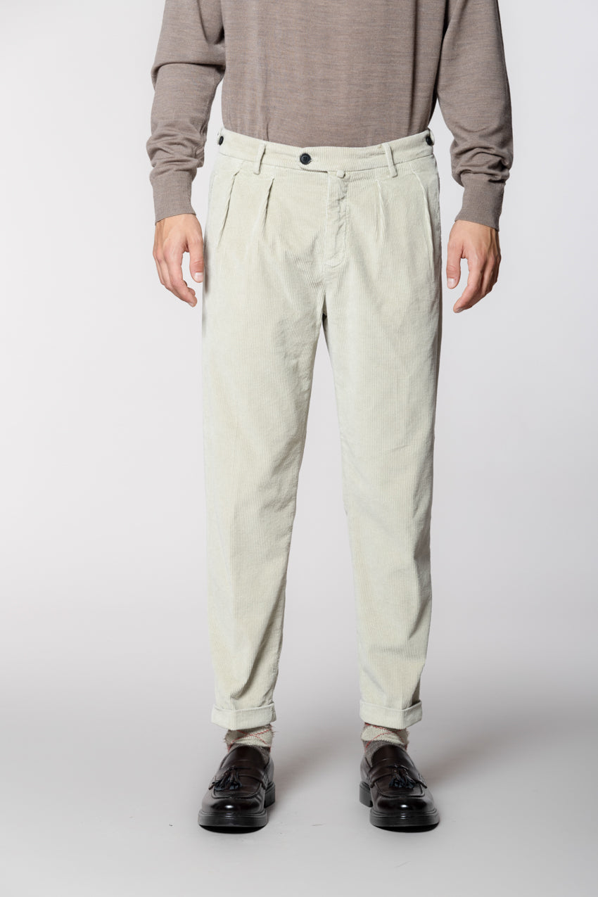 Don Johnson 2 Pinces pantalone chino uomo in velluto 500 righe carrot fit