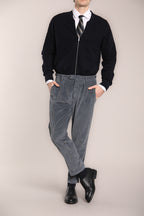 Foto 3 Don Johnson 2 Pinces pantalone chino uomo in velluto 500 righe carrot fit