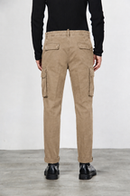 Chile pantalone cargo uomo in gabardina carrot fit