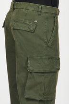 Chile pantalone cargo uomo in gabardina carrot fit