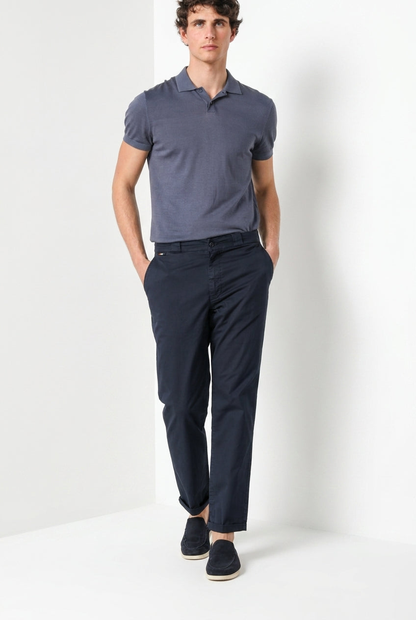 Madison M74 pantalone chino uomo in twill leggero stretch carrot fit