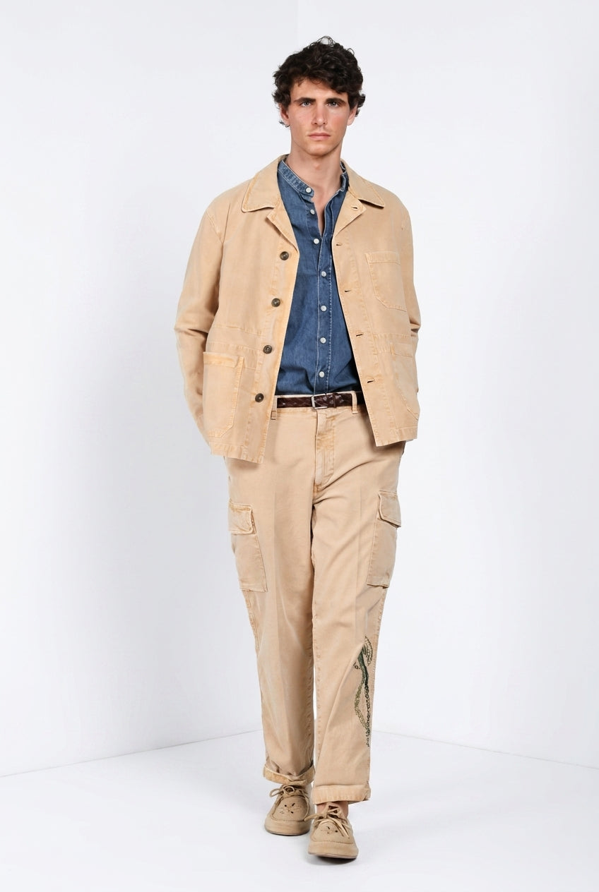 Chile M74 Hose Cargo Herren aus Slub-Panama relaxed fit ①