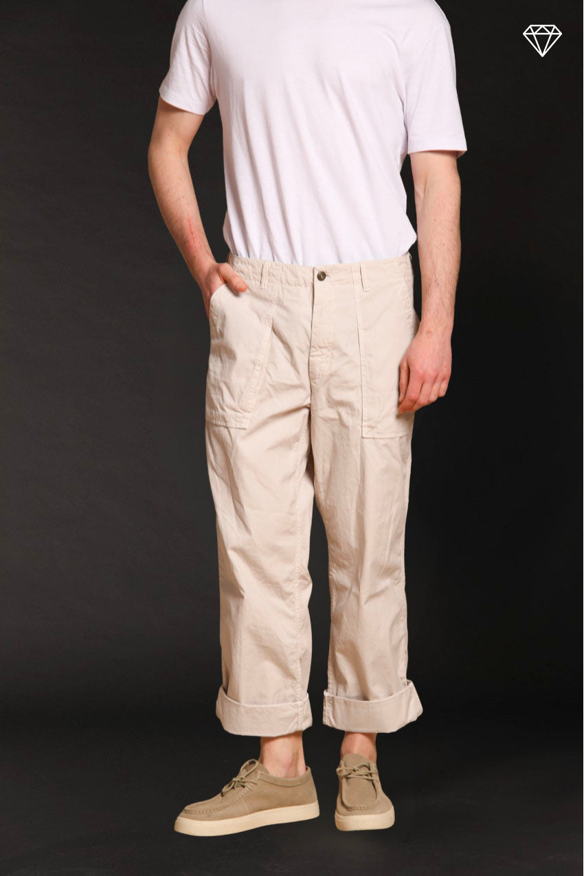 San Luis M74 pantalone cargo uomo in canvas oxford logo edition relaxed fit ①