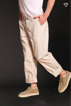 San Luis M74 pantalone cargo uomo in canvas oxford logo edition relaxed fit ①