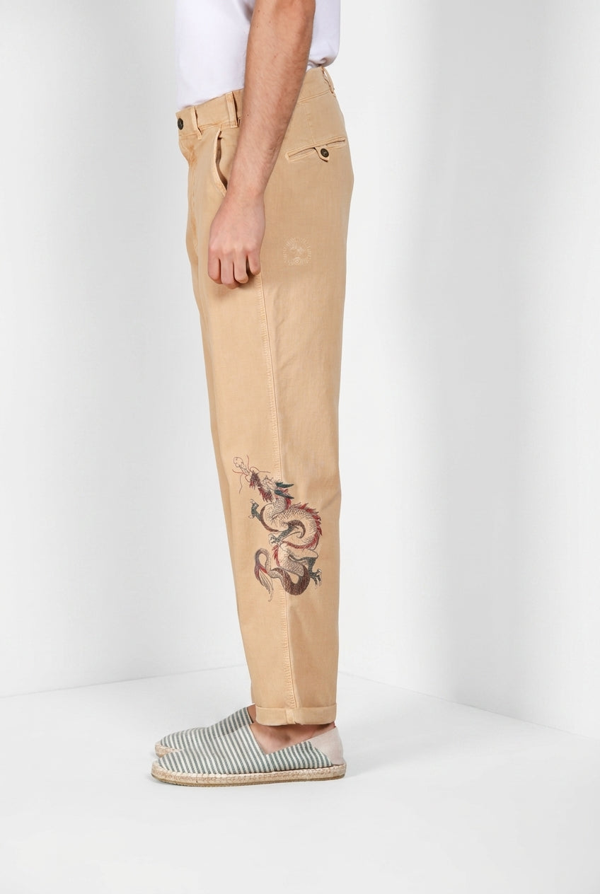 Denver M74 Hose Cargo Herren aus geflammtem Panama relaxed fit ①