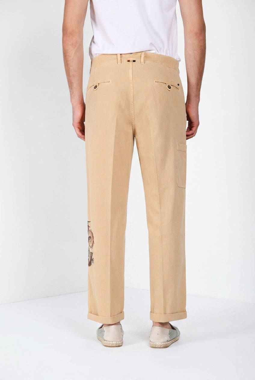 Denver M74 Hose Cargo Herren aus geflammtem Panama relaxed fit ①