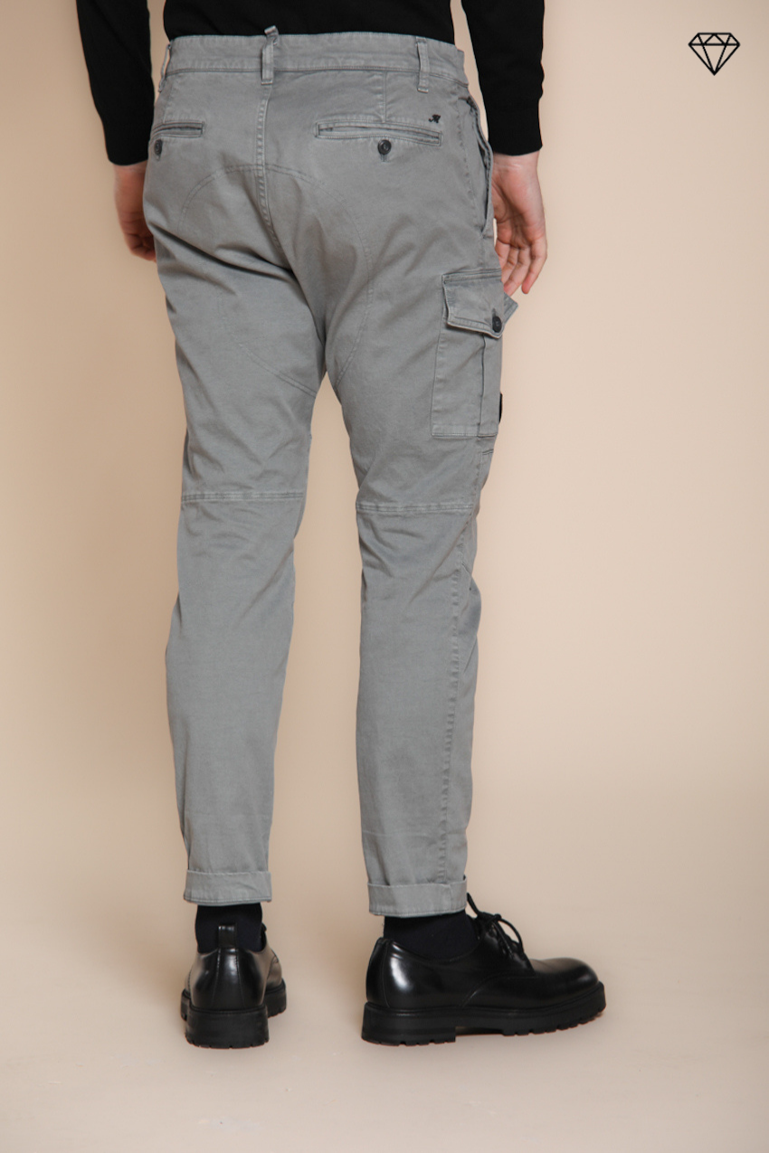 George Coolpocket pantalone cargo uomo in gabardina logo edition carrot fit ①