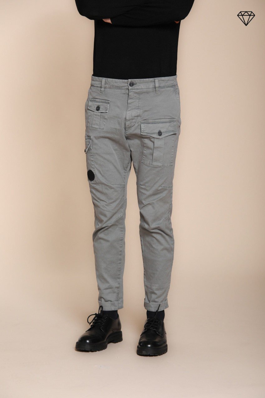 George Coolpocket pantalone cargo uomo in gabardina logo edition carrot fit ①