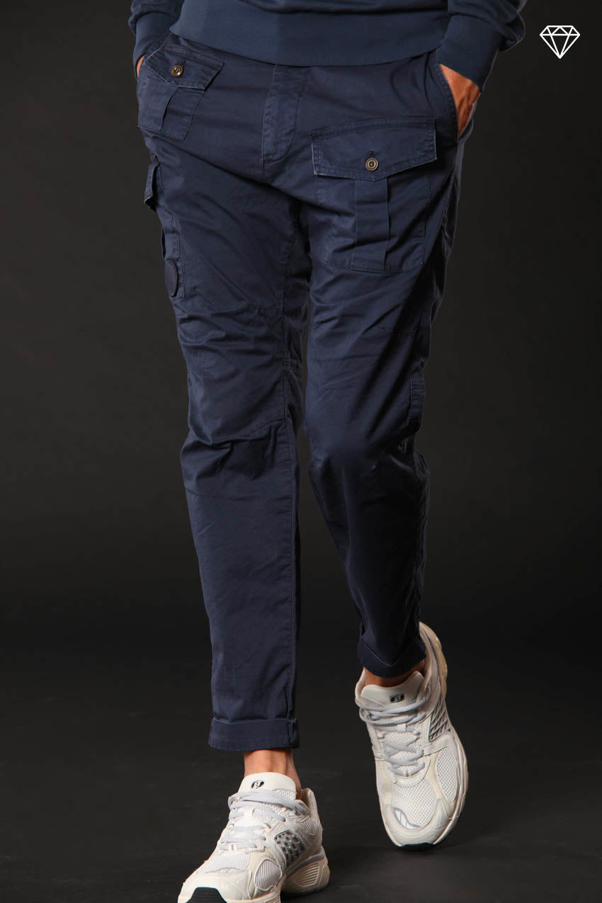 George Coolpocket pantalone cargo uomo in cotone pima leggero logo edition carrot fit ①