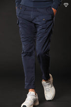 George Coolpocket pantalone cargo uomo in cotone pima leggero logo edition carrot fit ①