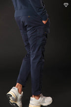 George Coolpocket pantalone cargo uomo in cotone pima leggero logo edition carrot fit ①