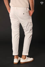 George Coolpocket pantalone cargo uomo in cotone pima leggero logo edition carrot fit ①