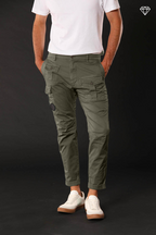 George Coolpocket pantalone cargo uomo in cotone pima leggero logo edition carrot fit ①