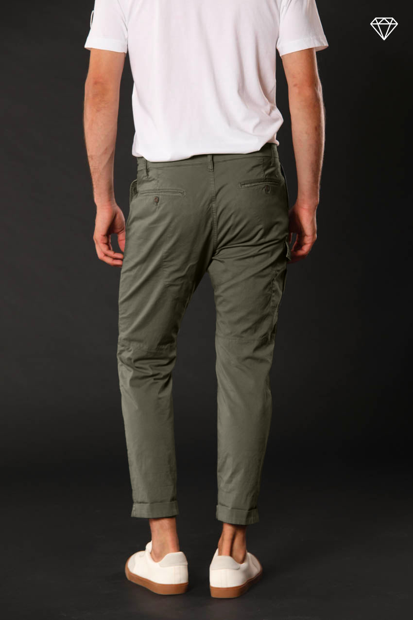 George Coolpocket pantalone cargo uomo in cotone pima leggero logo edition carrot fit ①