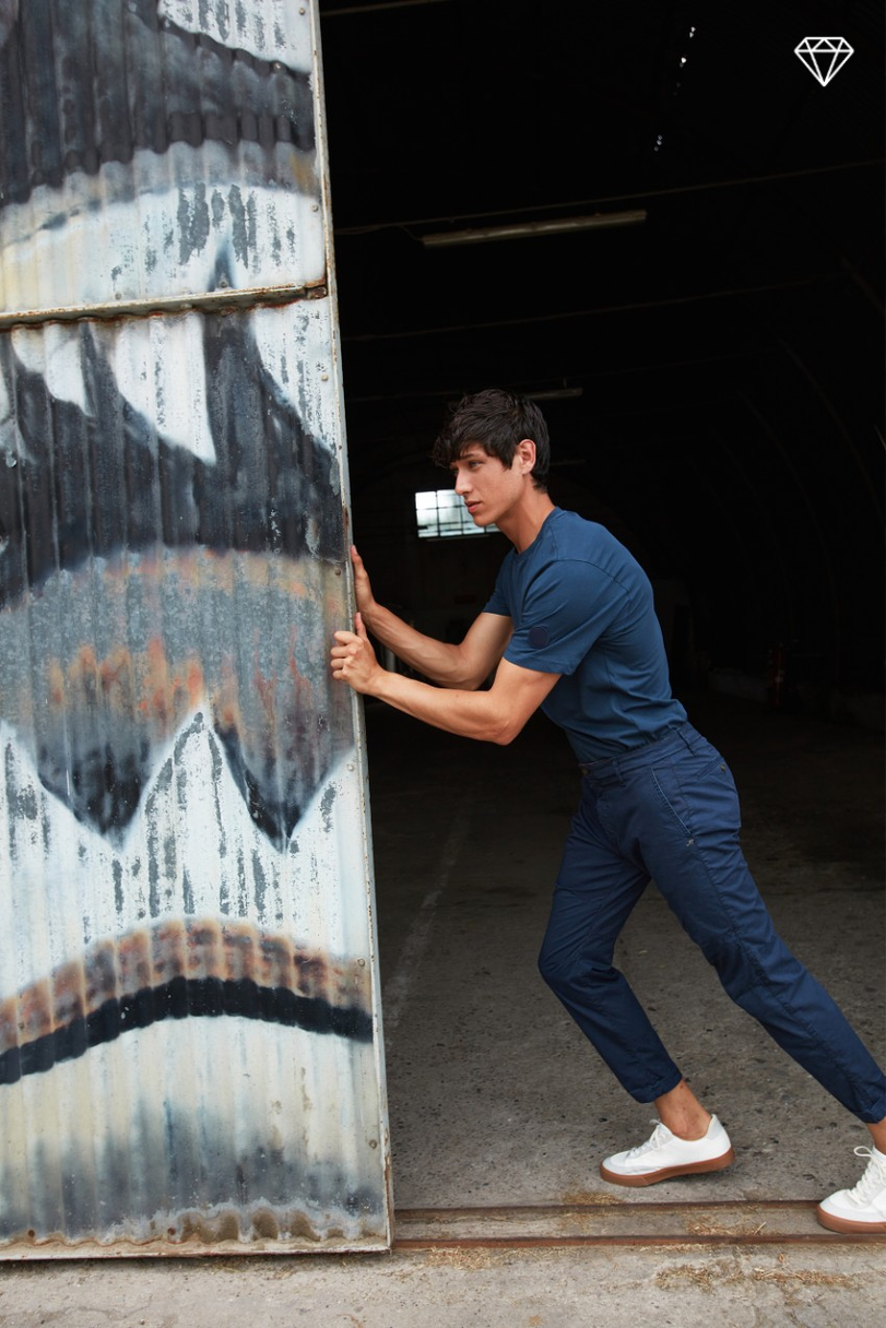 George Coolpocket pantalone cargo uomo in cotone pima leggero logo edition carrot fit ①