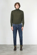 Harris Herren-5-Pocket-Hose aus Denim mit Glencheck-Muster und slim fit
