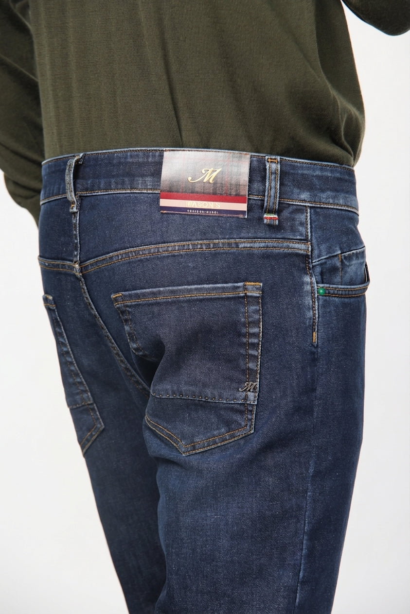 Harris Herren-5-Pocket-Hose aus Denim mit Glencheck-Muster und slim fit
