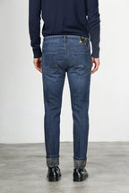Harris Herren-5-Pocket-Hose aus Denim mit Camouflage-Muster und slim fit