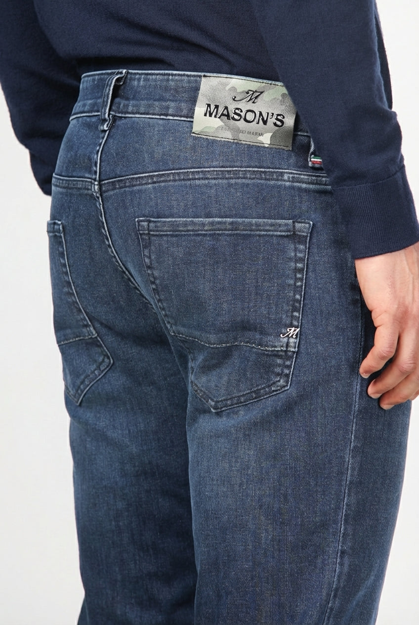Harris Herren-5-Pocket-Hose aus Denim mit Camouflage-Muster und slim fit