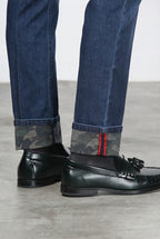 Harris Herren-5-Pocket-Hose aus Denim mit Camouflage-Muster und slim fit
