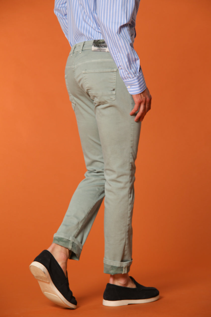 Harris 5 tasche pantalone uomo in gabardina con fantasia camouflage slim fit