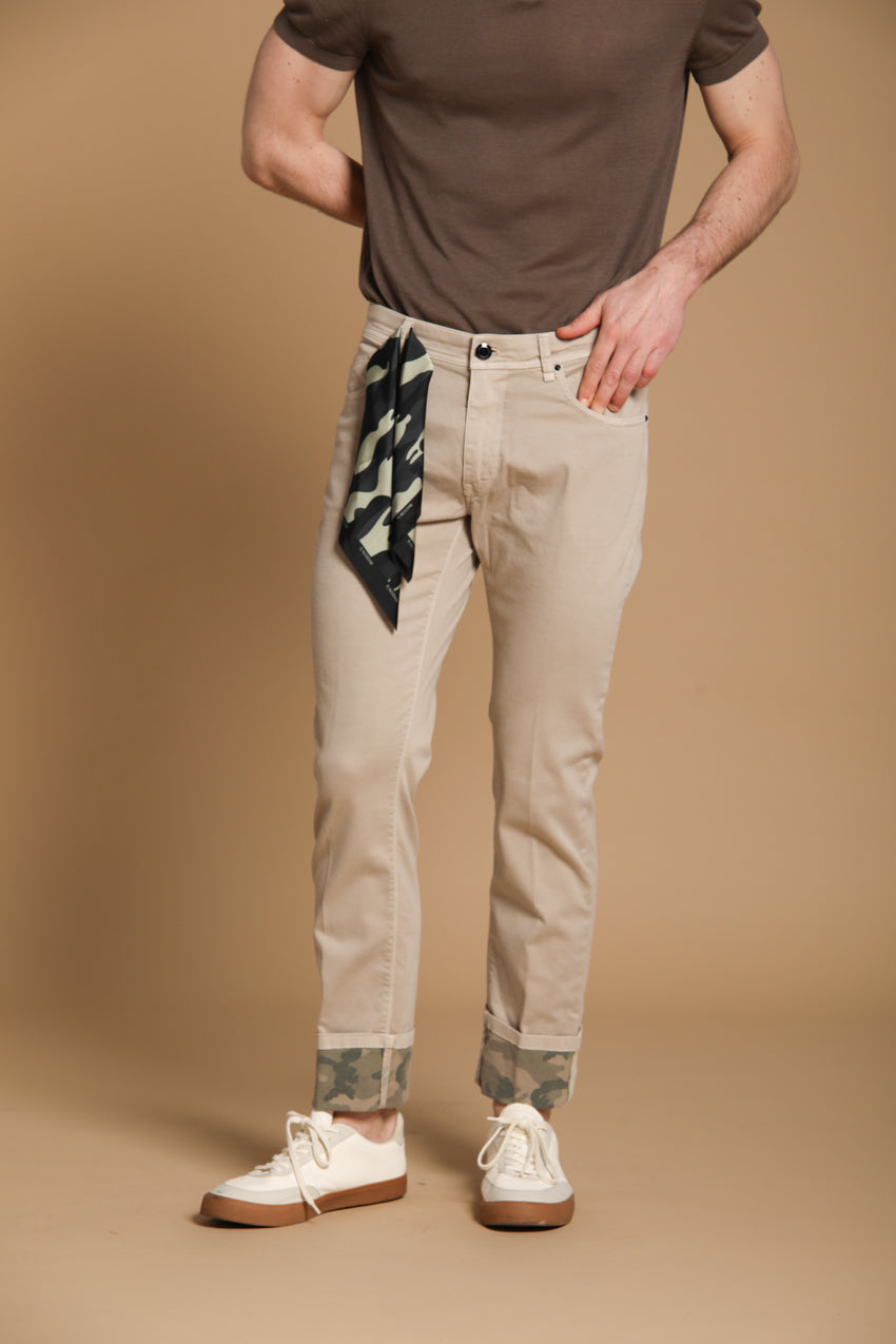 Harris 5-Taschen Herrenjeans in Gabardine mit Camouflage-Muster Slim Fit