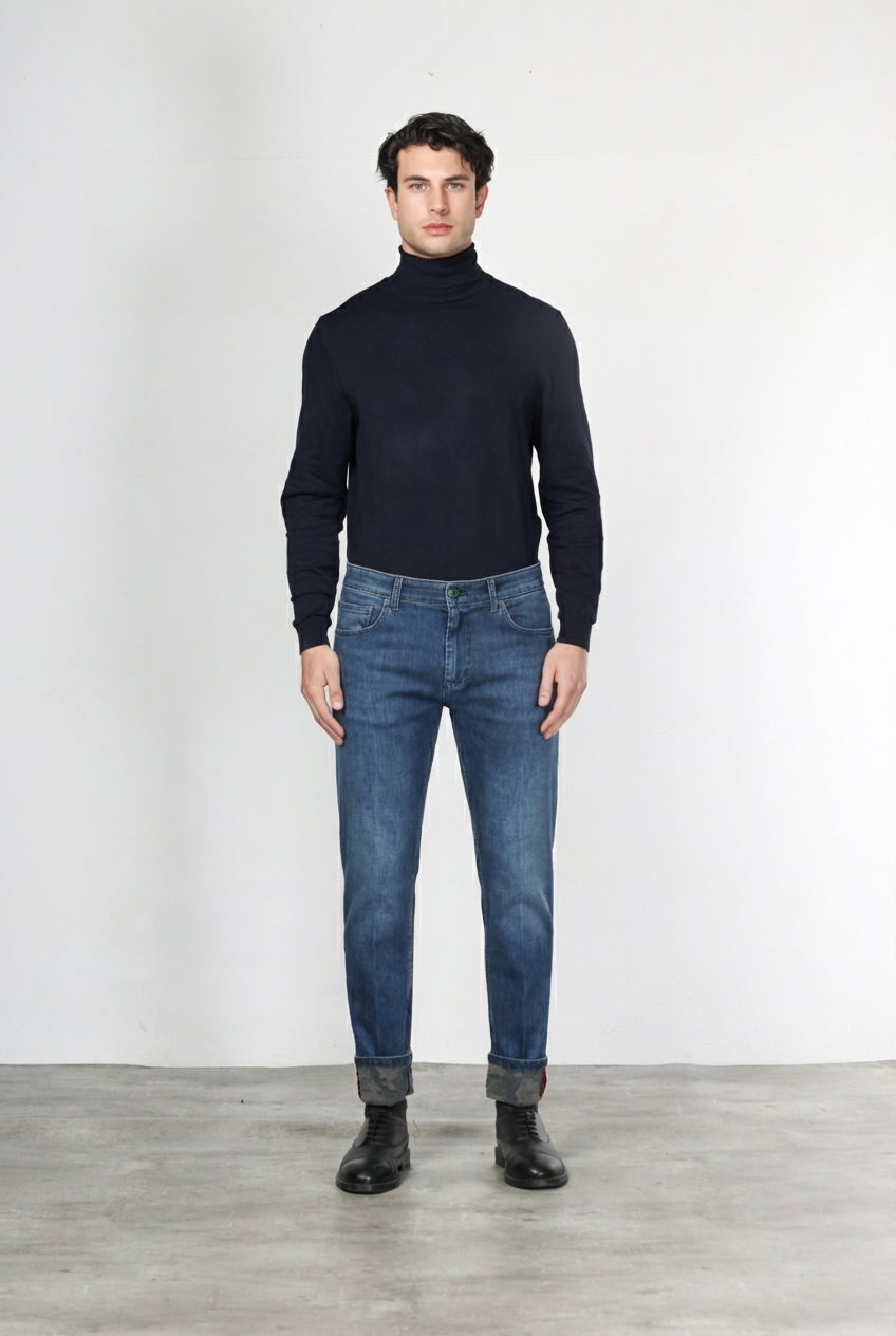 Harris Herren-5-Pocket-Hose aus Denim mit Camouflage-Muster und regular fit