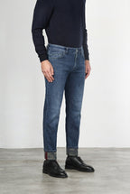 Harris Herren-5-Pocket-Hose aus Denim mit Camouflage-Muster und regular fit