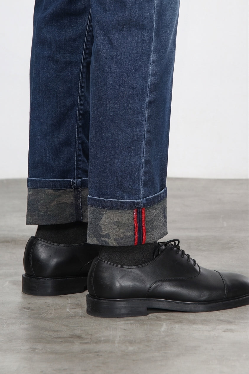 Harris Herren-5-Pocket-Hose aus Denim mit Camouflage-Muster und regular fit