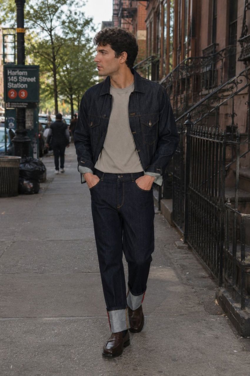 Harris pantalone 5 tasche uomo in tecno denim stretch carrot fit