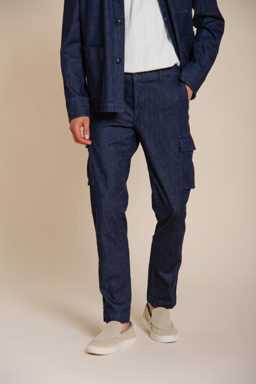 Chile pantalone cargo uomo in denim regular fit