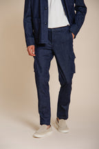 Chile pantalone cargo uomo in denim regular fit