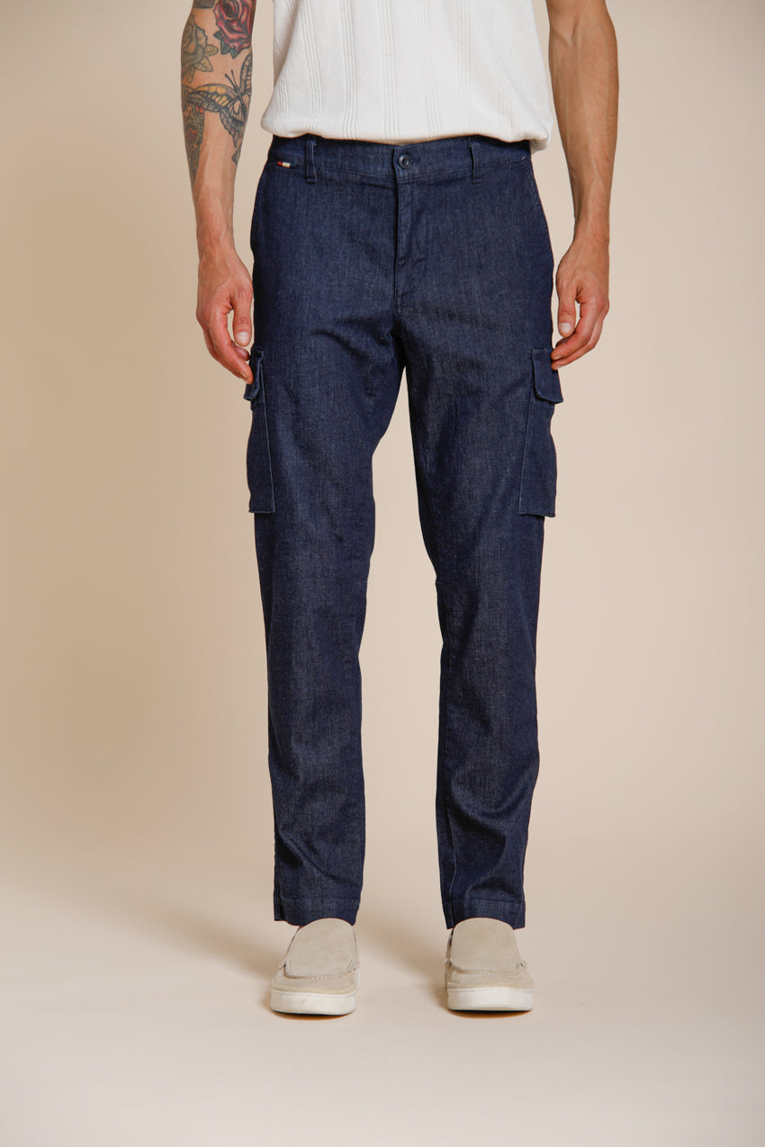 Chile pantalone cargo uomo in denim regular fit