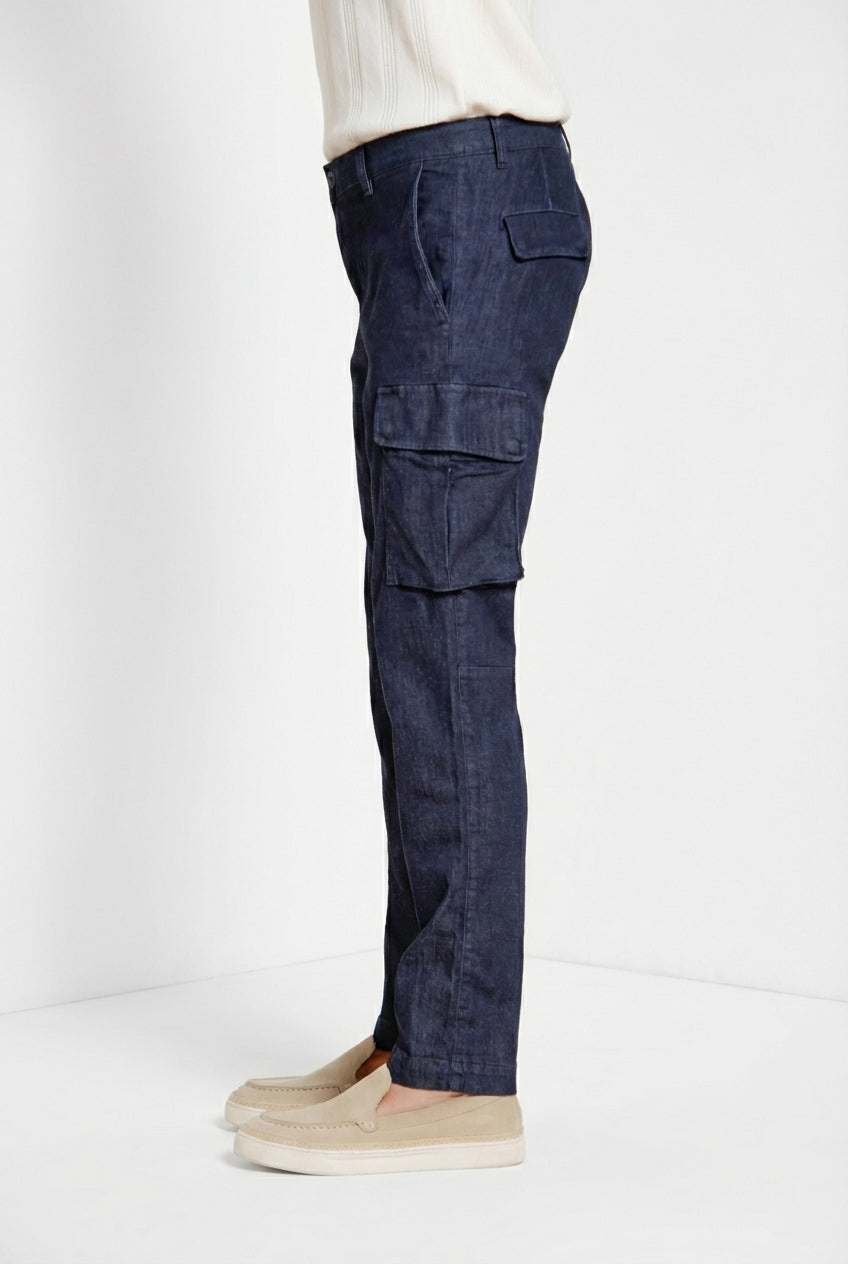 Chile pantalone cargo uomo in denim regular fit