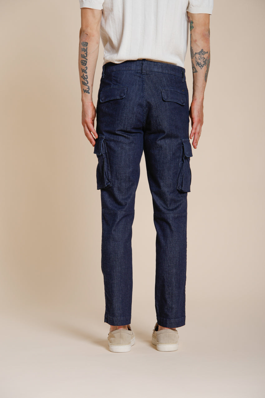 Chile pantalone cargo uomo in denim regular fit