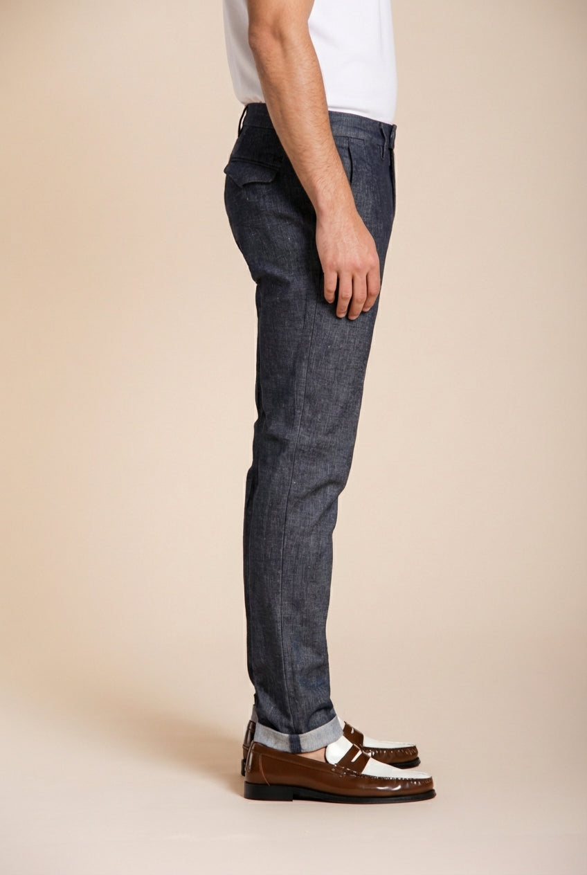 Milano pantalone chino uomo in denim extra slim fit