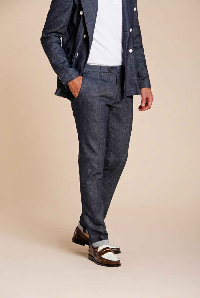 Milano pantalone chino uomo in denim extra slim fit