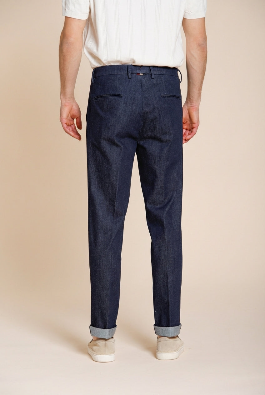 Boston pantalone chino uomo in denim relaxed fit