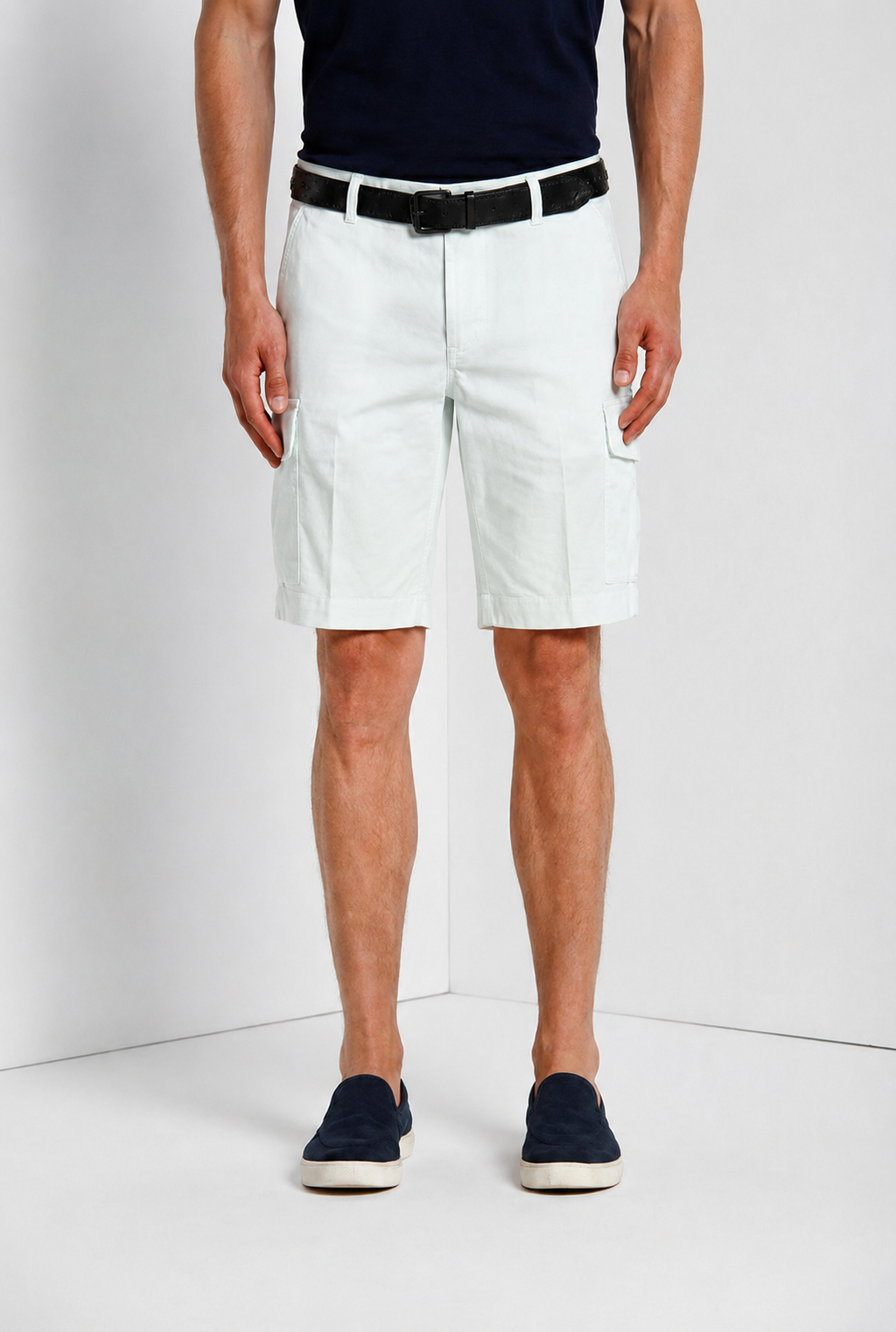 Chile bermuda cargo uomo in raso stretch slim fit ①