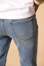 Agnes pantalone 5 tasche donna in denim blu stretch regular fit