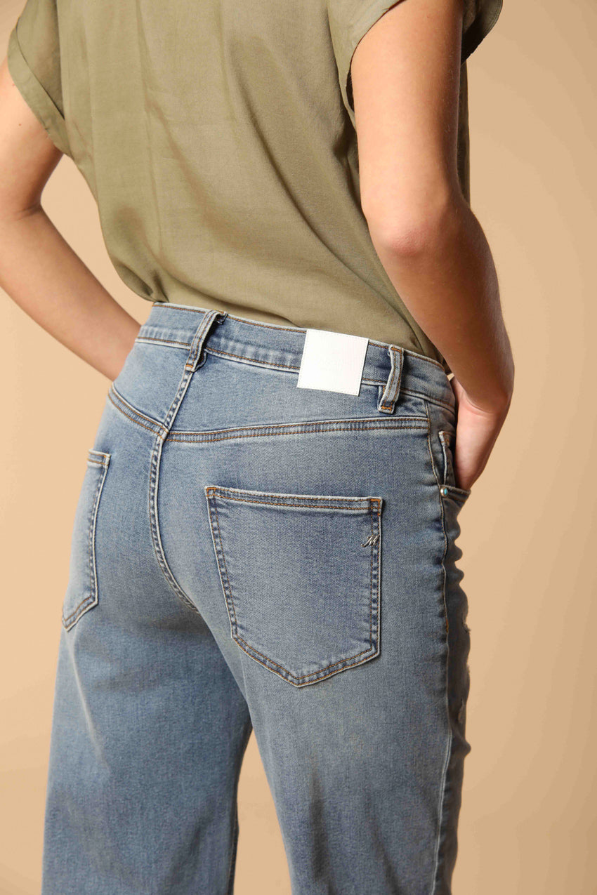 Victoria 5-Tasche Damenhose in Stretch-Denim Blau Straight Fit