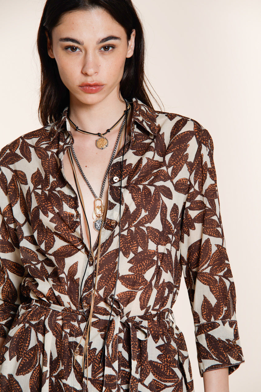 Nicole Dress Kleid Damen aus Baumwollmusselin Ramage-Druck